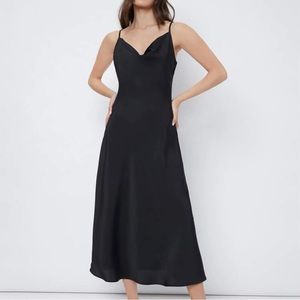 Maxi Satin Black Dress